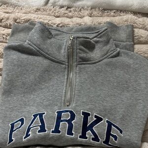PARKE LOOK ALIKE Gray Half-Zip with Blue Accents